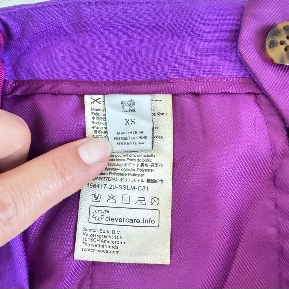 Maison Scotch Para Dise Violet Clean Cut Smart Airy High Waisted Shorts Sz XS - Picture 6 of 11